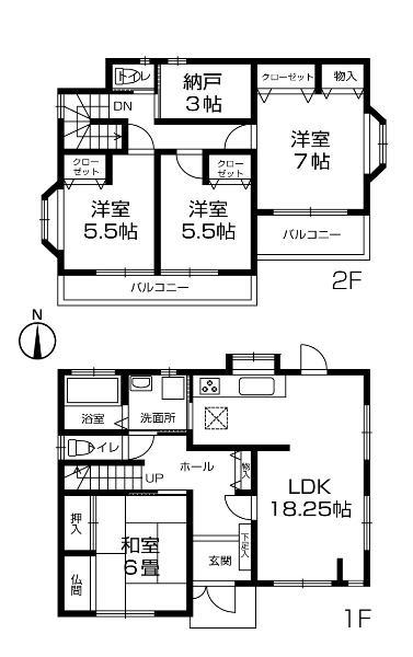 Floor plan. 25,300,000 yen, 4LDK+S, Land area 201 sq m , Building area 112.19 sq m 4SLDK