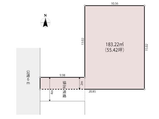 Compartment figure. Land price 11.5 million yen, Land area 183.22 sq m compartment view