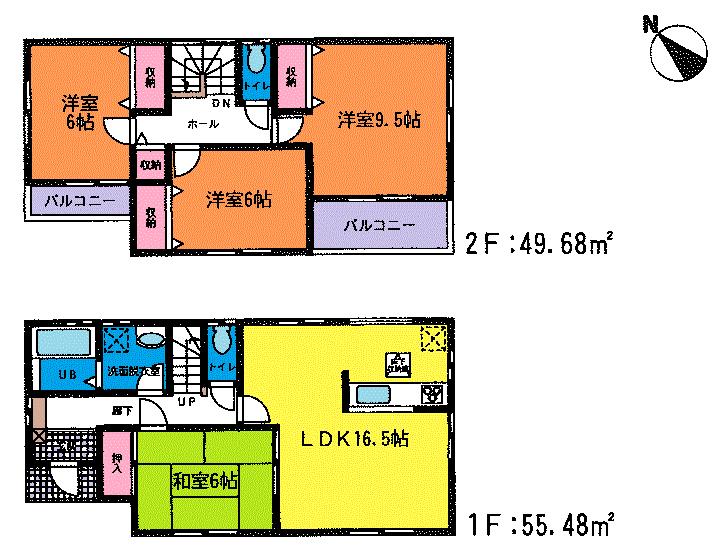 Floor plan. 27,800,000 yen, 4LDK, Land area 148 sq m , Building area 105.16 sq m 2 Building