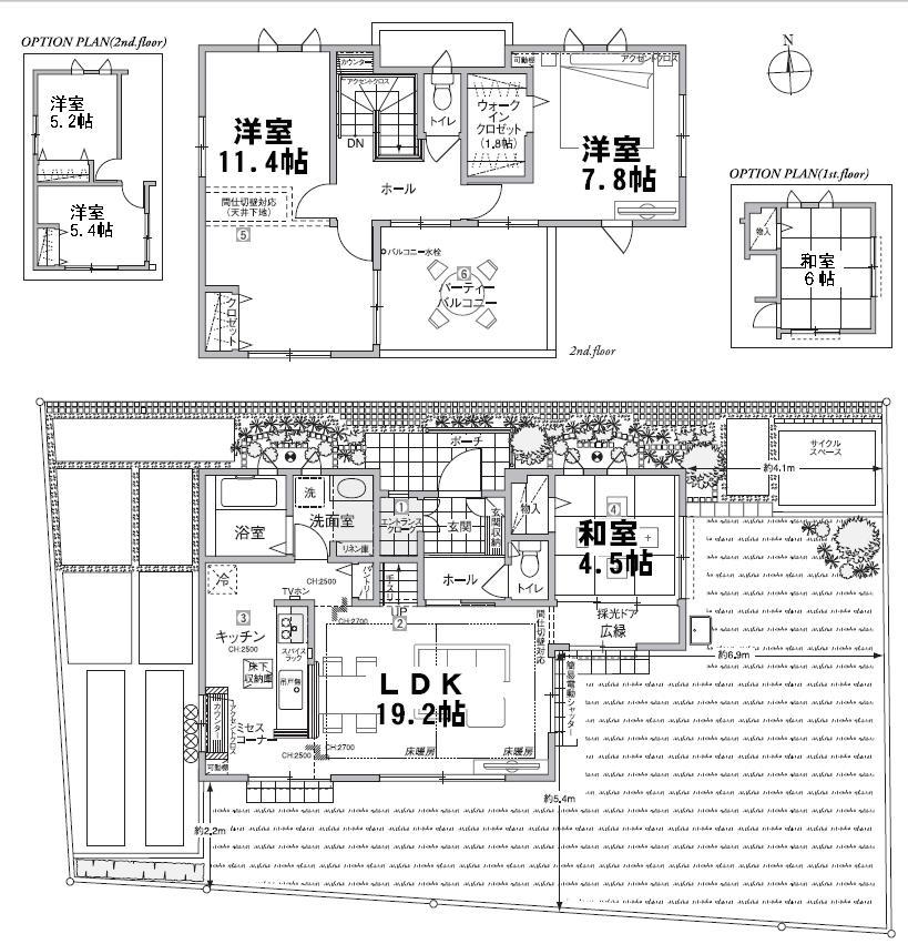 Floor plan. (Building 2), Price 35,800,000 yen, 3LDK, Land area 182.59 sq m , Building area 100.19 sq m