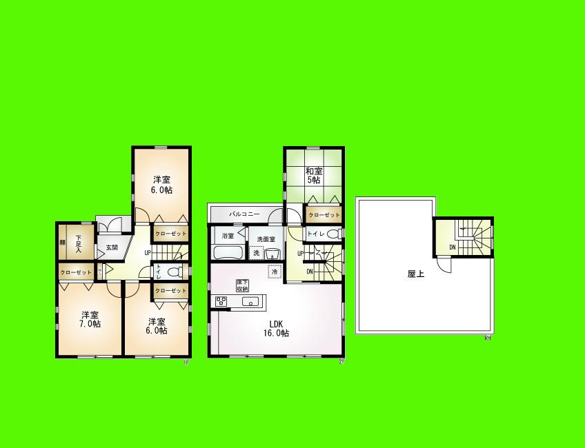 Floor plan. 36,800,000 yen, 4LDK, Land area 108.9 sq m , Building area 105.15 sq m