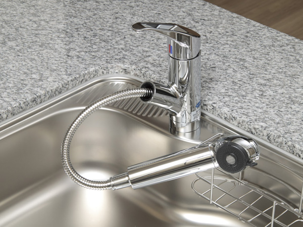 Kitchen.  [Water purifier integrated faucet] Supply sanitary delicious water in triplicate filtration system. Because the integrated You can use the sink around To spacious.