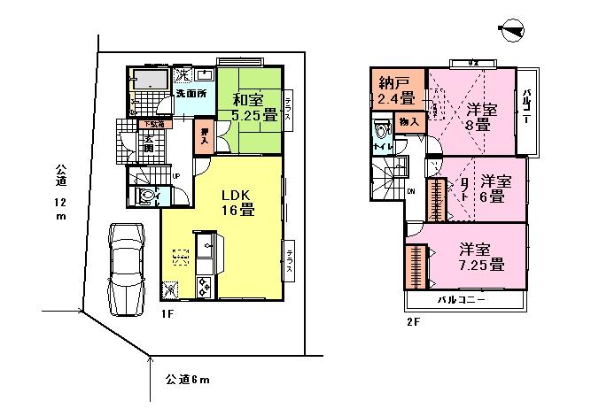 Floor plan. 22.5 million yen, 4LDK + S (storeroom), Land area 114 sq m , Building area 101.25 sq m