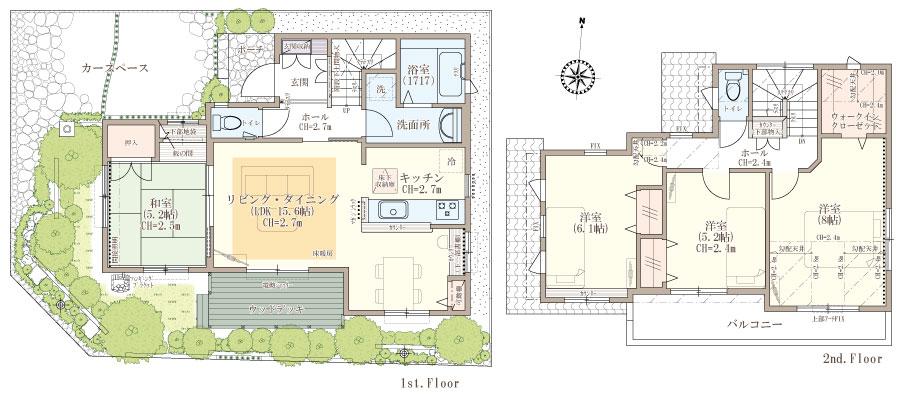 Floor plan. Bright and airy living ・ dining [Local model house] Released! 
