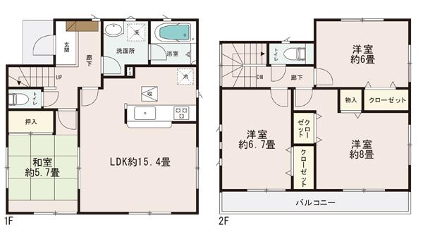 Floor plan. 31,800,000 yen, 4LDK, Land area 114.32 sq m , Building area 96.39 sq m