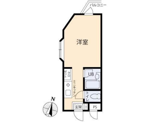 Floor plan. Price 4.5 million yen, Occupied area 19.14 sq m , Balcony area 1.26 sq m floor plan