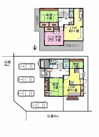 Floor plan. 27,800,000 yen, 4LLDDKK, Land area 151 sq m , Building area 107.64 sq m