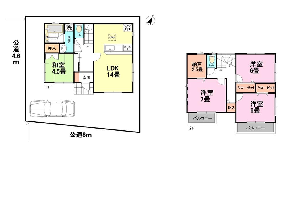 Floor plan. (1 Building), Price 30,800,000 yen, 4LDK+S, Land area 122.26 sq m , Building area 93.55 sq m