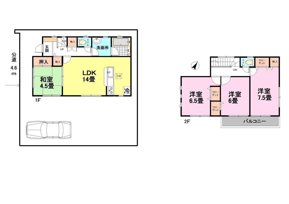 Floor plan. (Building 2), Price 28.8 million yen, 4LDK, Land area 120.32 sq m , Building area 90.31 sq m
