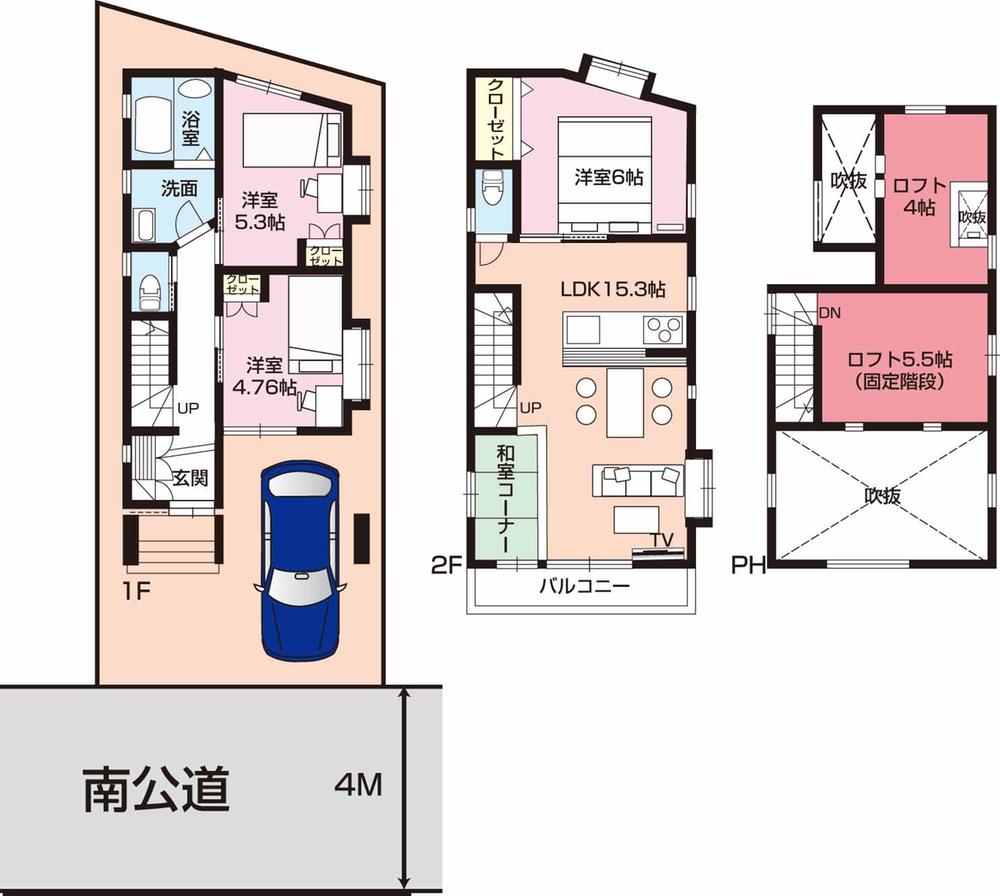 Building plan example (Perth ・ appearance). Building plan example building price      18 million yen, Building area   99.04 sq m