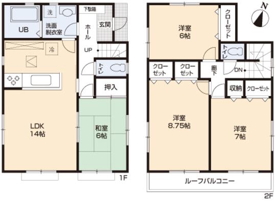 Floor plan. 29,800,000 yen, 4LDK, Land area 122.31 sq m , Building area 99.36 sq m floor plan