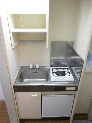 Kitchen. 1 lot gas stoves and mini-kitchen with refrigerator