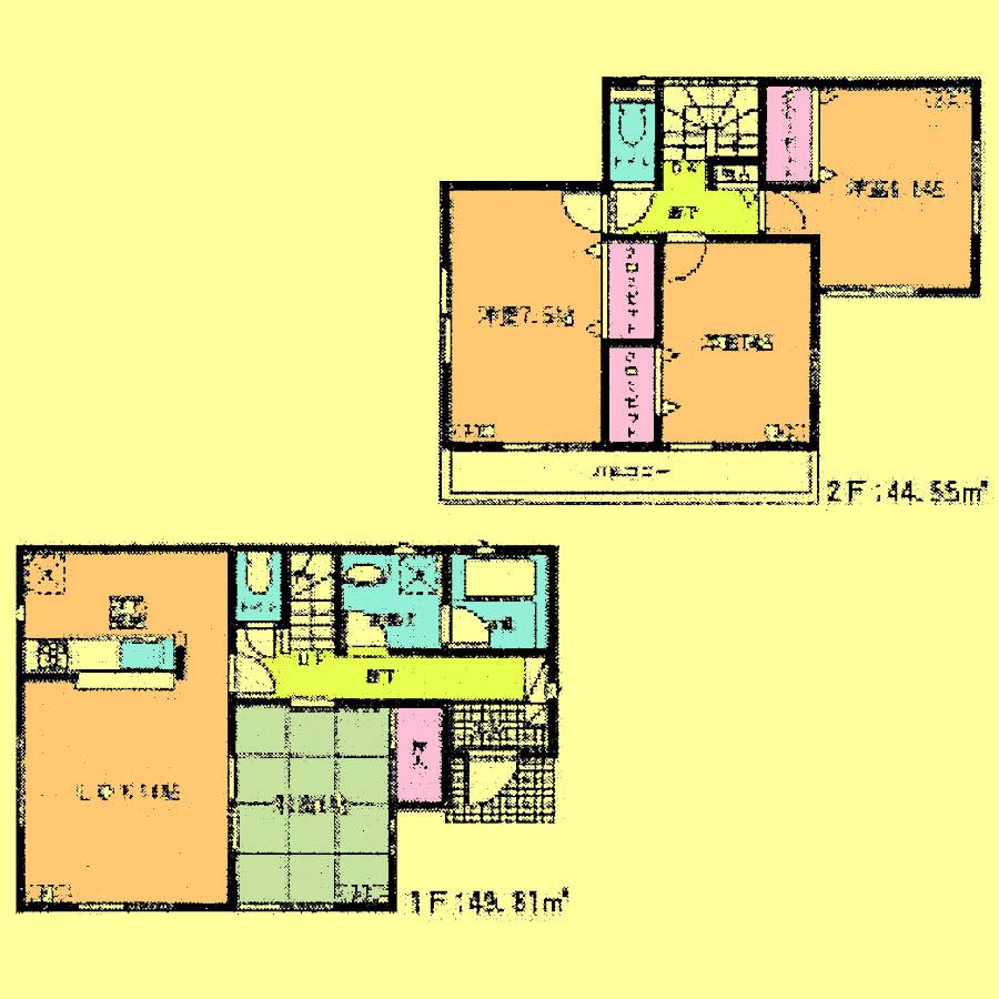 Floor plan. Price 29,800,000 yen, 4LDK, Land area 105.23 sq m , Building area 96.78 sq m
