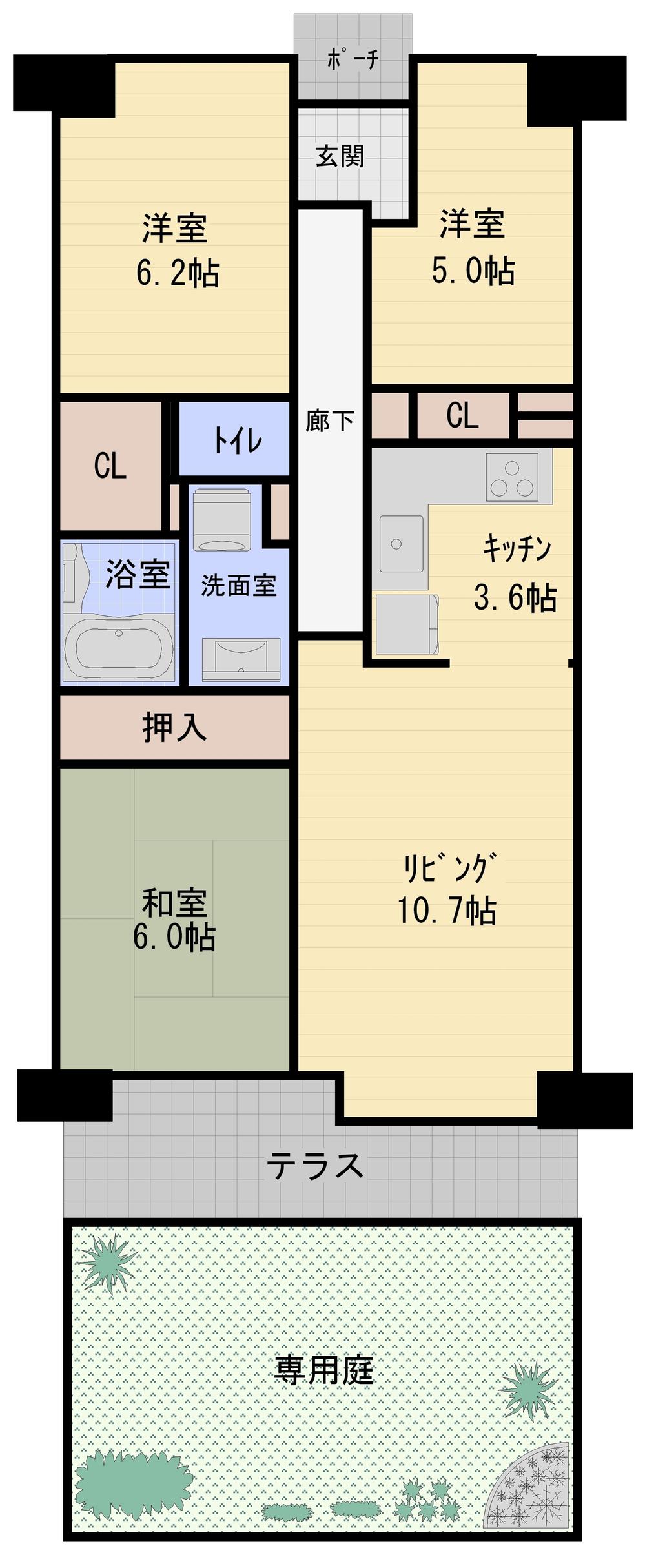 Floor plan. 3LDK, Price 14.5 million yen, Occupied area 71.05 sq m