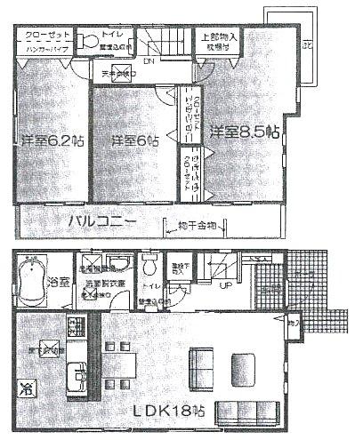 Floor plan. 29,800,000 yen, 3LDK, Land area 100.17 sq m , Building area 91.08 sq m