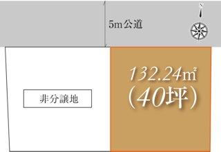 Compartment figure. Land price 22 million yen, Land area 132.24 sq m