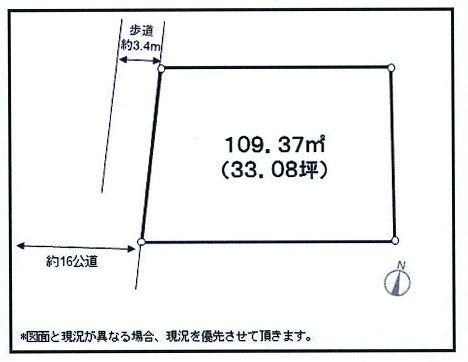 Compartment figure. Land price 25,800,000 yen, Land area 109.37 sq m