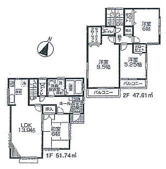 Floor plan. 25,800,000 yen, 4LDK, Land area 121 sq m , Building area 99.35 sq m 4LDK Parking space three Allowed!