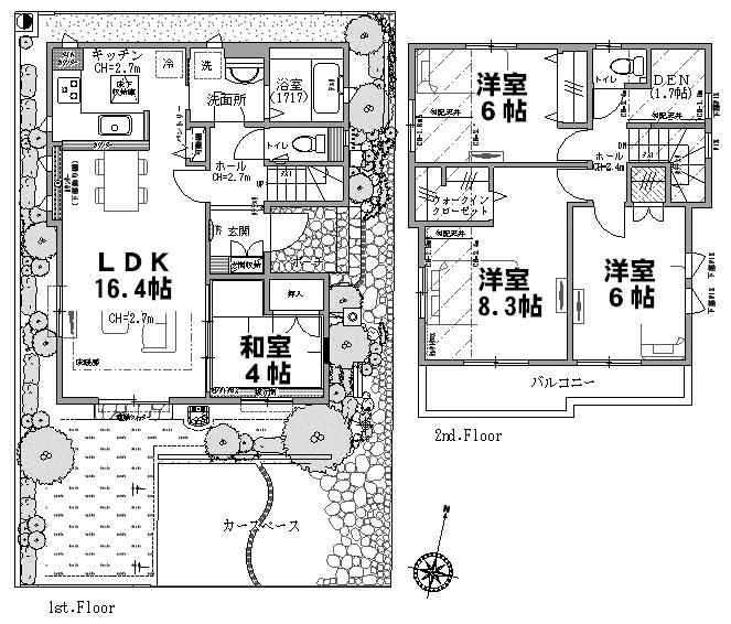 Floor plan. (Building 2), Price 35,800,000 yen, 4LDK, Land area 115.73 sq m , Building area 97.87 sq m