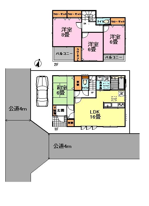 Floor plan. 29,800,000 yen, 3LDK + S (storeroom), Land area 100 sq m , Building area 102.68 sq m