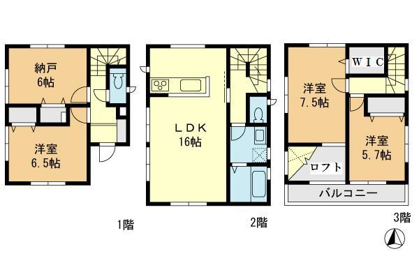 Floor plan. 23.8 million yen, 3LDK+S, Land area 71.16 sq m , Building area 101.01 sq m