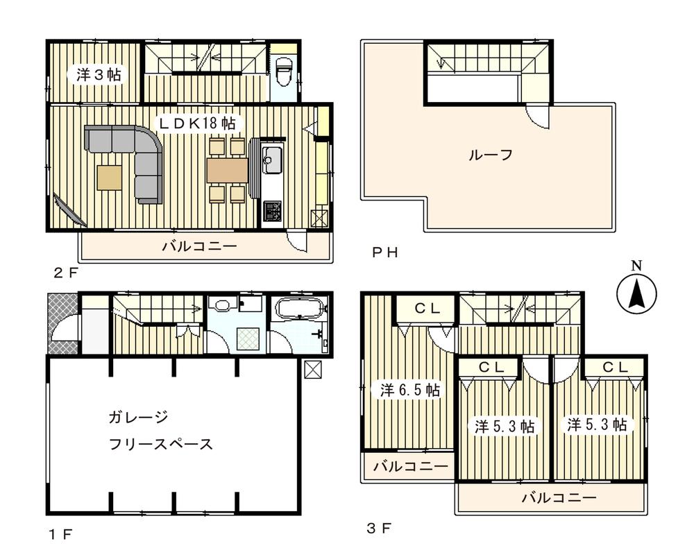 Floor plan. 39,880,000 yen, 5LDK, Land area 81.98 sq m , Building area 105.99 sq m