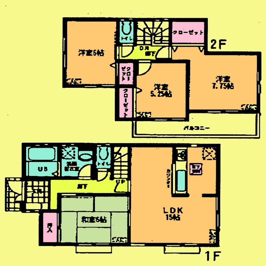 Floor plan. Price 30,800,000 yen, 4LDK, Land area 132.25 sq m , Building area 96.05 sq m