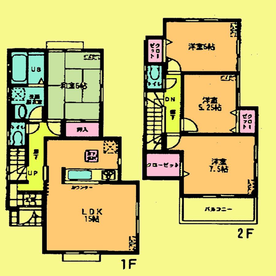 Floor plan. Price 26,800,000 yen, 4LDK, Land area 152.78 sq m , Building area 95.23 sq m