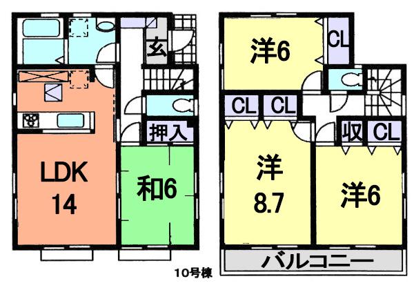 Floor plan. (10 Building), Price 26,800,000 yen, 4LDK, Land area 122.31 sq m , Building area 99.36 sq m