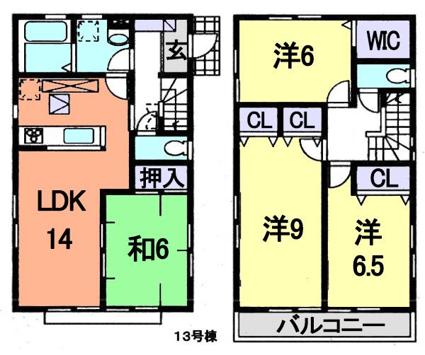 Floor plan. (13 Building), Price 26,800,000 yen, 4LDK, Land area 122.32 sq m , Building area 99.36 sq m
