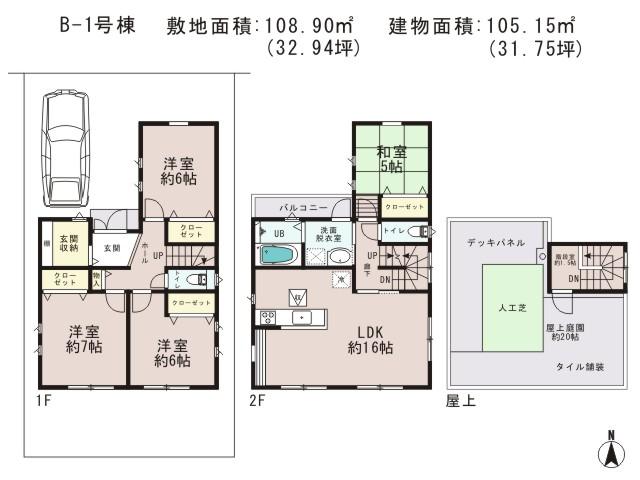 Floor plan. 36,800,000 yen, 4LDK, Land area 108.9 sq m , Building area 105.15 sq m floor plan