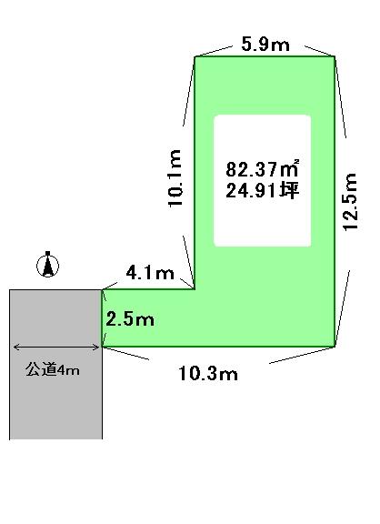 Compartment figure. Land price 13.8 million yen, Land area 82.37 sq m