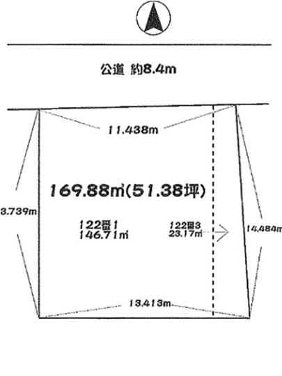 Compartment figure. Land price 36,900,000 yen, Land area 169.88 sq m compartment view