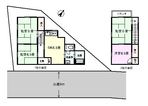 Floor plan. 10.8 million yen, 4DK, Land area 72.85 sq m , Building area 63.62 sq m