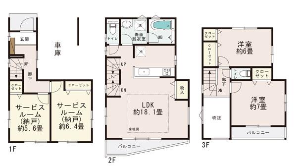 Floor plan. 31,800,000 yen, 4LDK, Land area 73.87 sq m , Building area 111.36 sq m