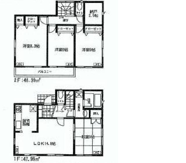 Floor plan. (1 Building), Price 29,800,000 yen, 4LDK+S, Land area 120.1 sq m , Building area 96.38 sq m