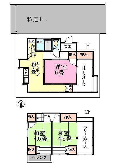 Floor plan. 10.8 million yen, 3K, Land area 57.78 sq m , Building area 46.5 sq m
