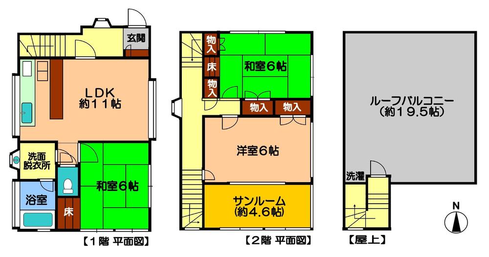 Floor plan. 18 million yen, 3LDK, Land area 64.96 sq m , Building area 84.51 sq m