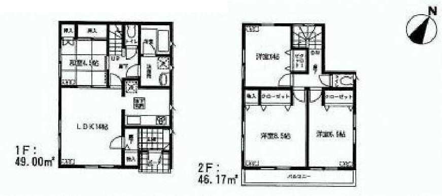 Floor plan. 25,800,000 yen, 4LDK, Land area 147.45 sq m , Building area 95.17 sq m