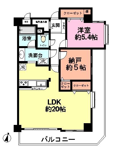 Floor plan. 2LDK + S (storeroom), Price 12.8 million yen, Occupied area 70.83 sq m , There is a balcony area 19.1 sq m storeroom about 5 tatami! Bright house wrapped in plenty of sunlight.