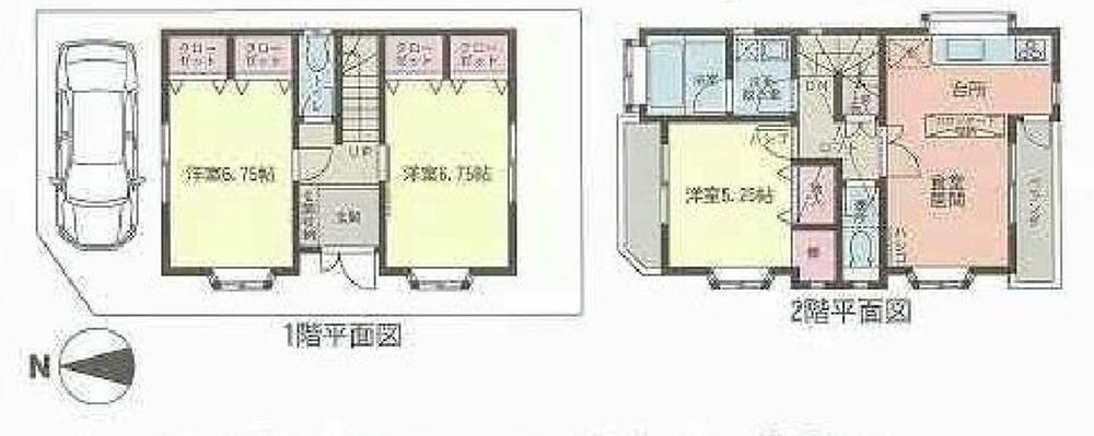 Floor plan. 24,800,000 yen, 3LDK, Land area 64.59 sq m , Building area 75.06 sq m