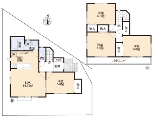 Floor plan. 25,800,000 yen, 4LDK, Land area 102.66 sq m , Building area 92.94 sq m floor plan