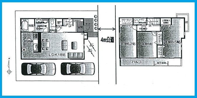 Floor plan. 29,800,000 yen, 3LDK, Land area 100.17 sq m , Building area 91.08 sq m