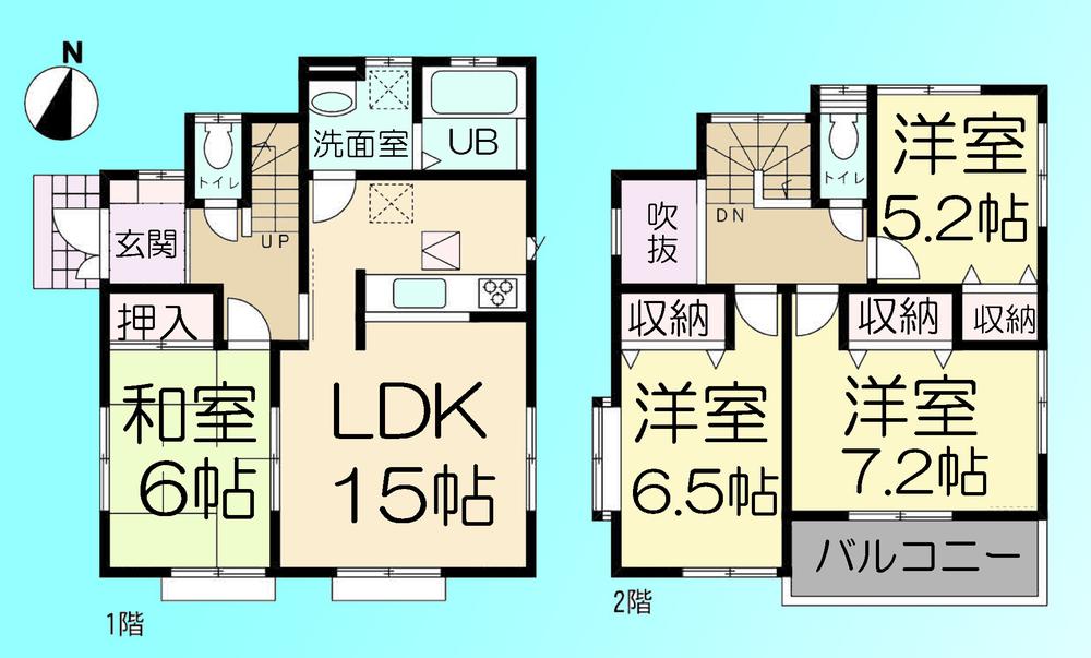Floor plan. 26,800,000 yen, 4LDK, Land area 136.86 sq m , Building area 95.63 sq m