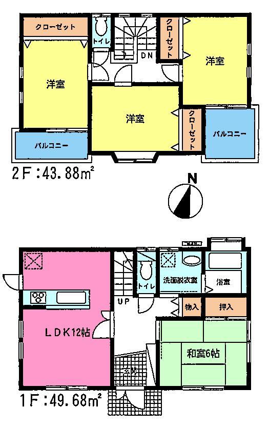 Floor plan. 19,800,000 yen, 4LDK, Land area 100.02 sq m , Building area 93.56 sq m