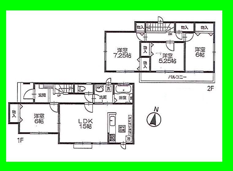 Floor plan. 27,800,000 yen, 4LDK, Land area 110.58 sq m , Building area 96.05 sq m