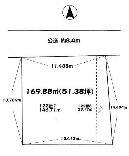 Compartment figure. Land price 35,200,000 yen, Land area 169.88 sq m
