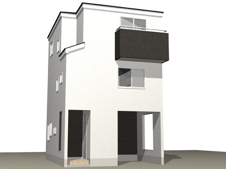 Rendering (appearance). Rendering 2014 January scheduled to be completed! It is a three-story with a built-in garage. ※ Rendering is actually a somewhat different in those that caused draw based on the drawings.