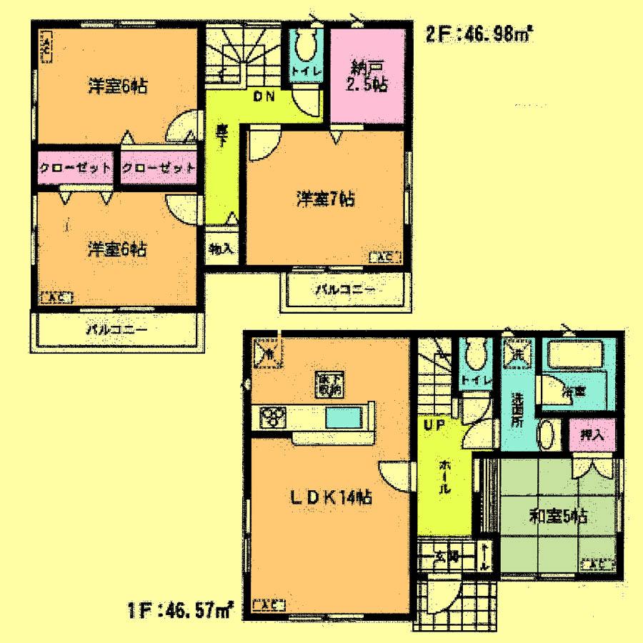 Floor plan. 25,800,000 yen, 4LDK, Land area 99.43 sq m , Building area 93.55 sq m located view in addition to this, It will be provided by the hope of design books, such as layout. 