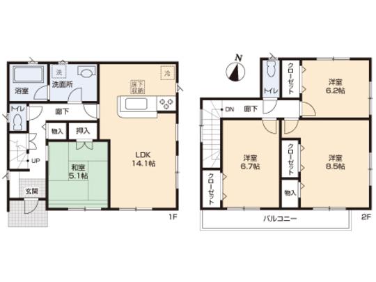 Floor plan. 30,800,000 yen, 4LDK, Land area 105.23 sq m , Building area 96.78 sq m floor plan